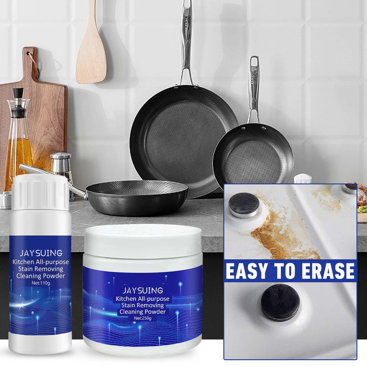 Kitchen All-Purpose Stain Removing Cleaning Powder, Kitchen Stove Oil Cleaning Utensils Rust Removal Stains Dirt Cleaning Agent - V.I.P Digital Presence