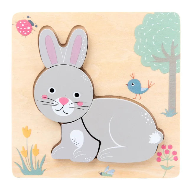 Wooden New Cartoon Animal Stereoscopic Plane Puzzle for Early Childhood Education Cognitive Puzzle Puzzle Toy - V.I.P Digital Presence