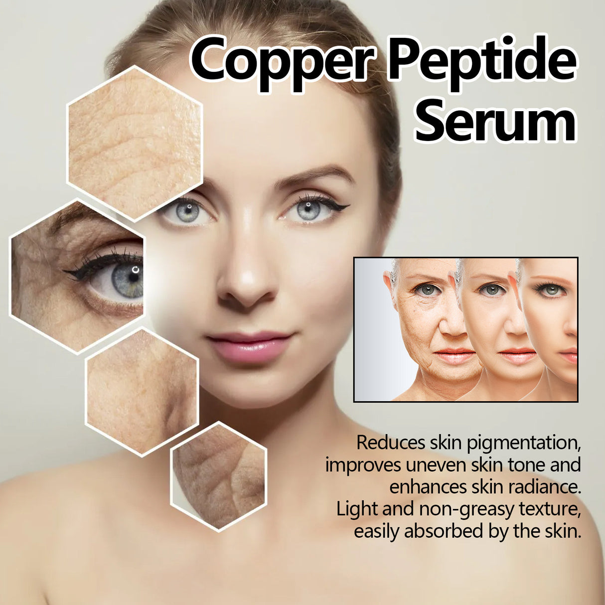Copper Peptide Serum, Fade Out Fine Lines Moisturize Skin Firming Bright Spots And Delicate Pores - V.I.P Digital Presence