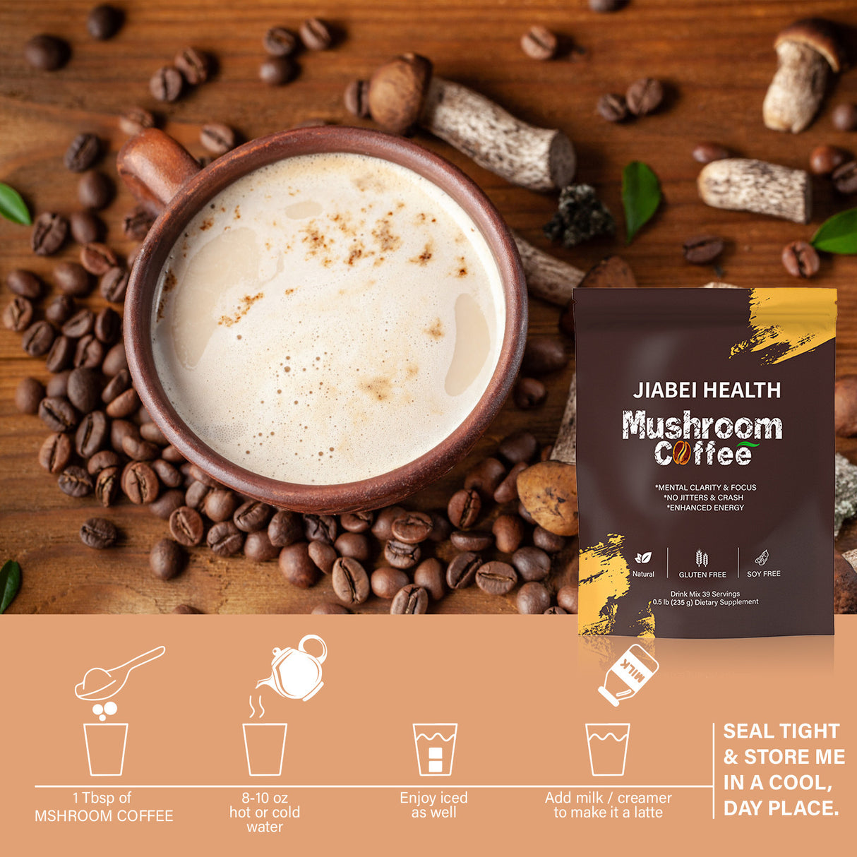 Mushroom Coffee Bagged Mushroom King Small Turkey Tail Mushroom Coffee - V.I.P Digital Presence
