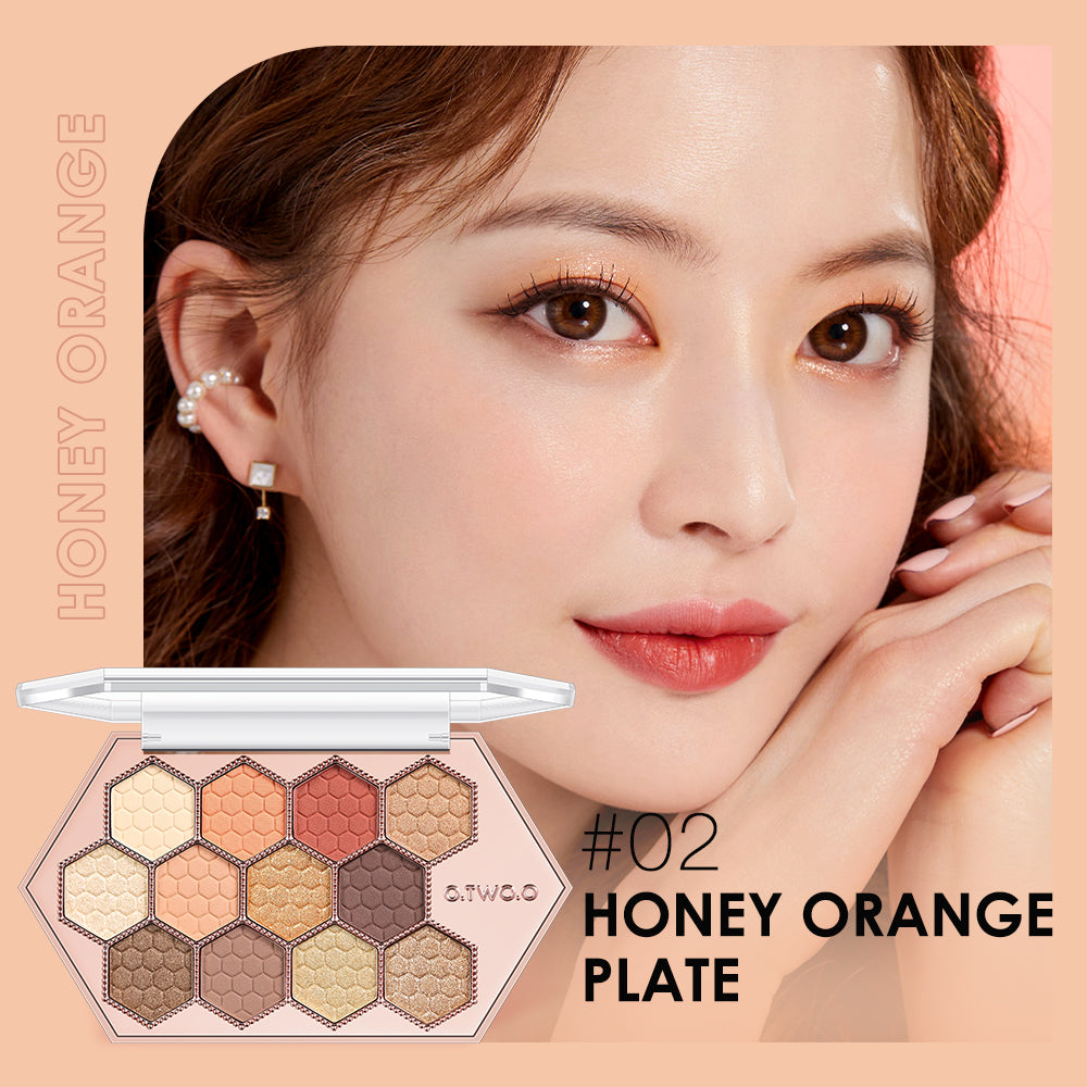 Honeycomb Hexagonal Star Diamond Eyeshadow Palette Taro Powder Honey Earth Eyeshadow Natural Highlight 12 Colors - V.I.P Digital Presence