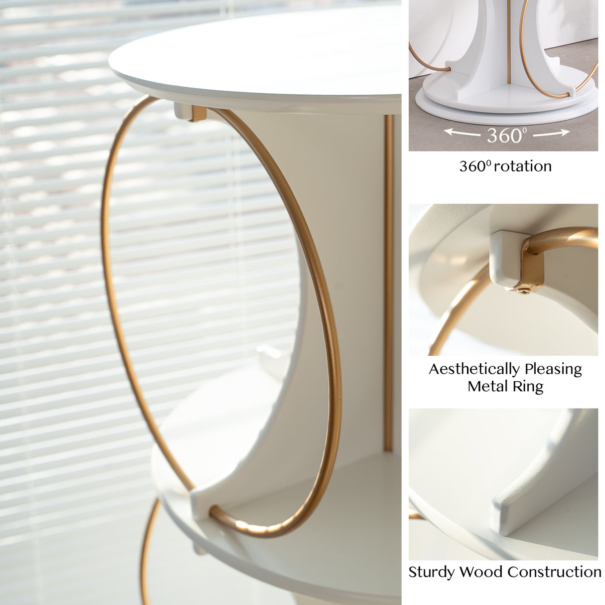 Display rack, 4-layer floor standing organizer, 360 ° rotation, stable and sturdy, can hold books and exhibits - V.I.P Digital Presence