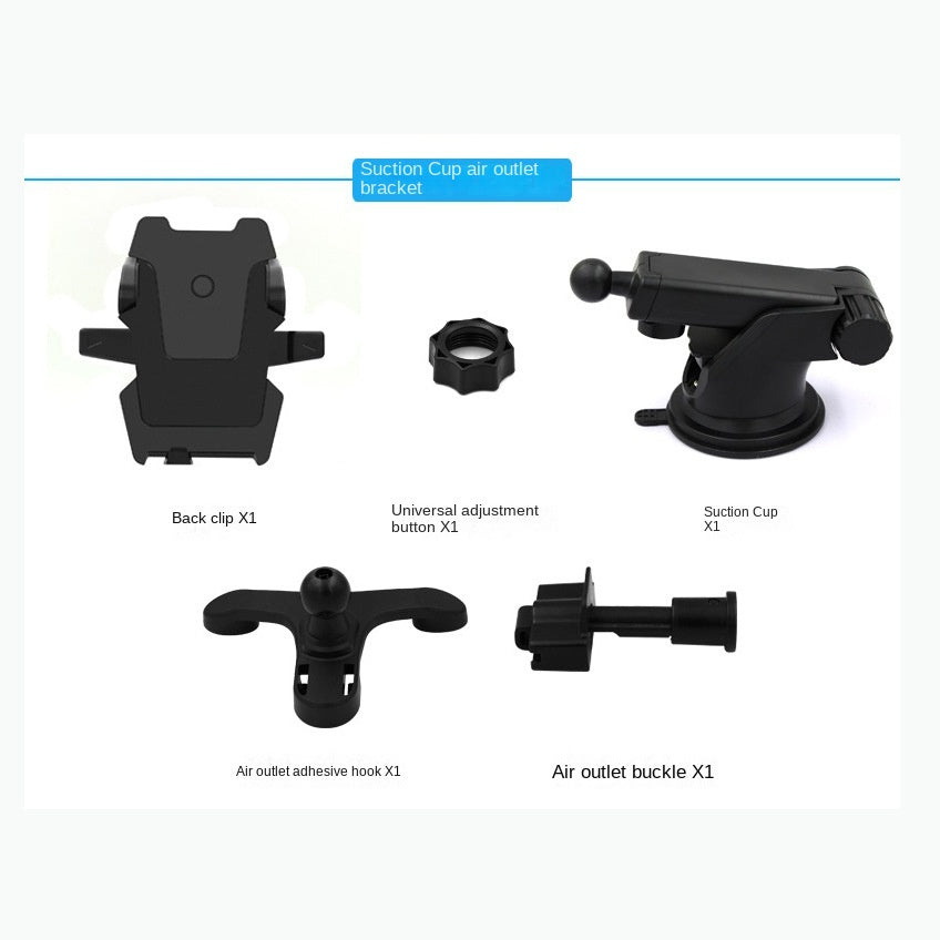 Long Rod Automatic Lock Car Phone Holder Telescopic Suction Cup Mount for Car Air Vent Lazy Live Streaming - V.I.P Digital Presence