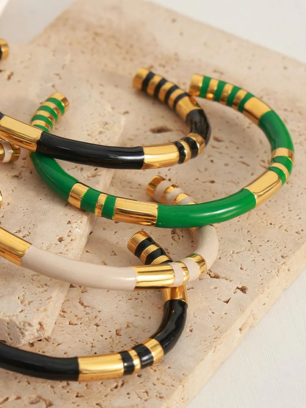 Enamel Titanium Steel Cuff Bracelet - V.I.P Digital Presence