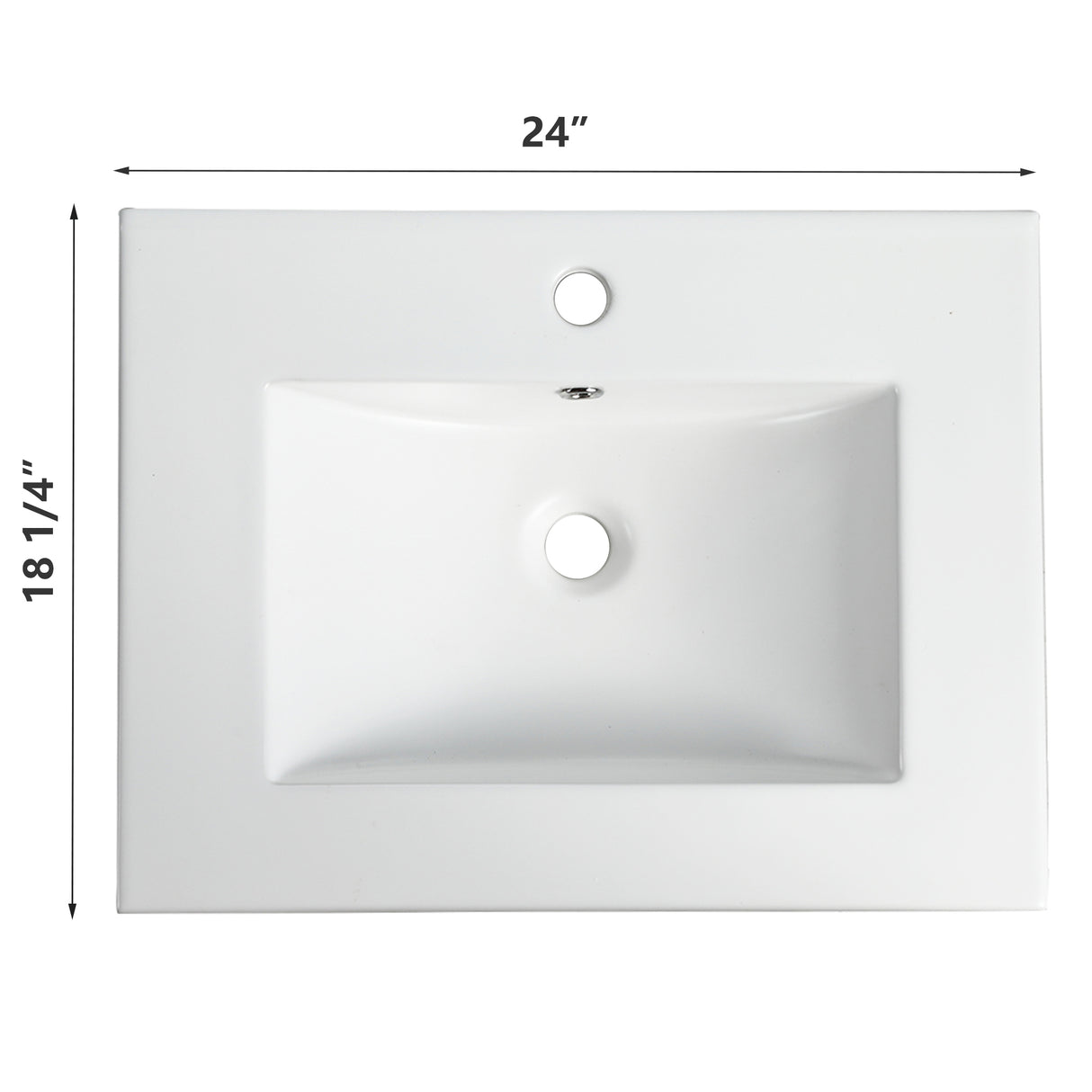 24 Inch Bathroom Ceramic Sink Basin, White - V.I.P Digital Presence