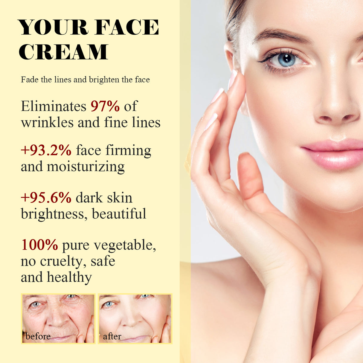 Deep Anti-Wrinkle Cream Anti-Aging, Lightening Spots And Fine Lines, Firming And Brightening Skin Moisturizing Cream