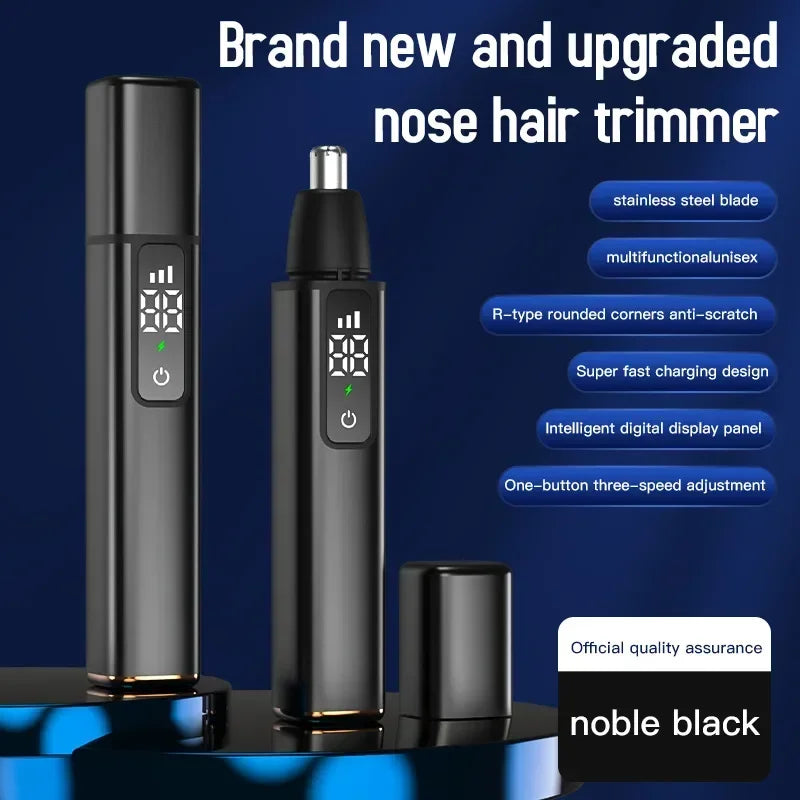 Portable LED Display Nose Hair Remover Electric Nose Hair Trimmer USB Charging Safety Face Hair Cleaning Care Kit - V.I.P Digital Presence