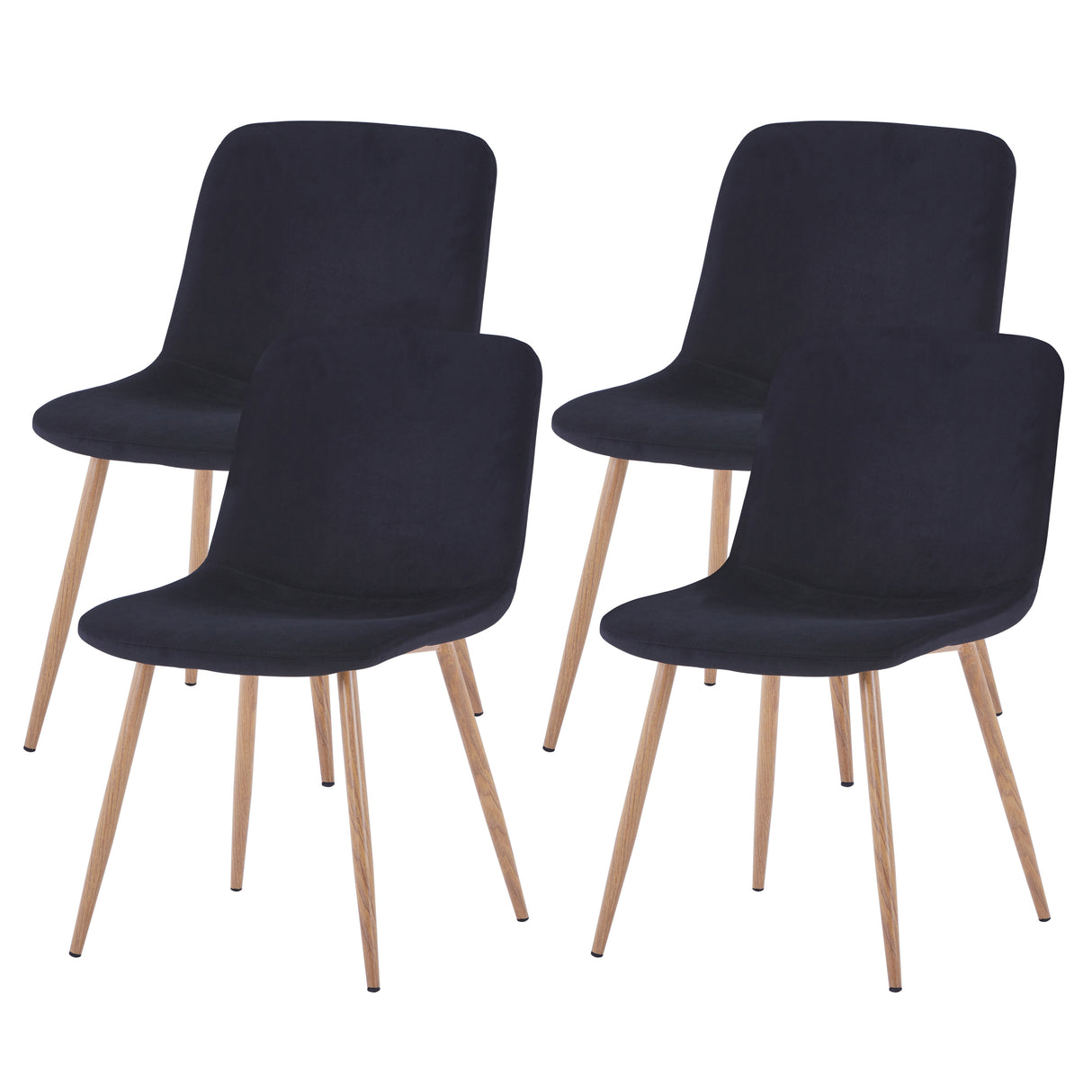 Dining Chair 4PCS(BLACK)Modern style New technology Suitable for restaurants cafes taverns offices