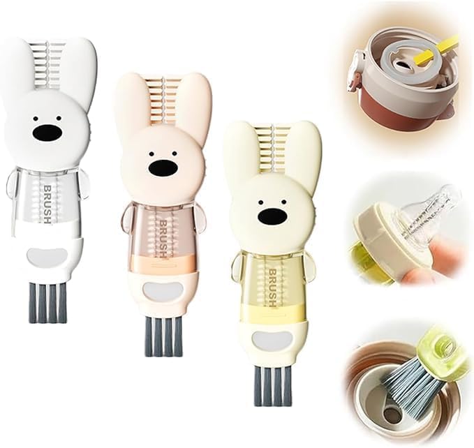 Rabbit cup lid brush four in one insulated water cup brush milk bottle pacifier cup mouth gap cleaning brush - V.I.P Digital Presence