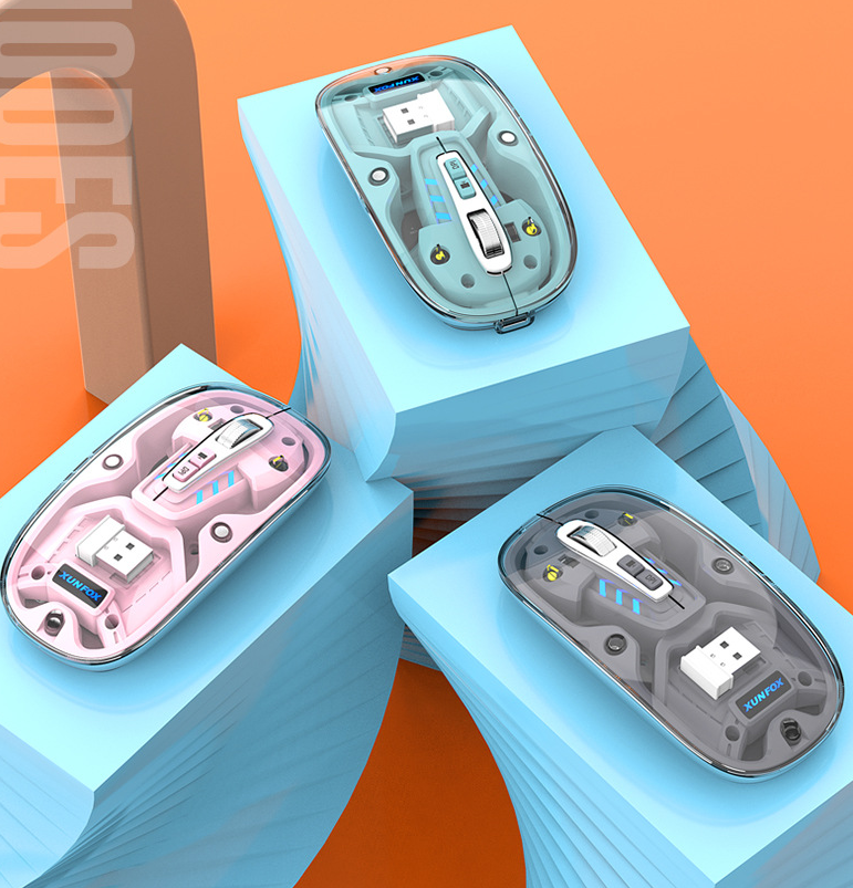 Bluetooth wireless transparent mouse mute dual-mode desktop computer laptop office business USB - V.I.P Digital Presence