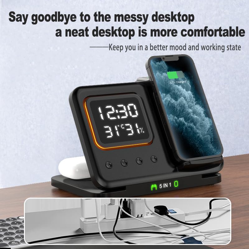 Phone Stand Tabletop 15w Fast Charging 5 in One Universal Wireless Charger Desk Charger for Iphone - V.I.P Digital Presence