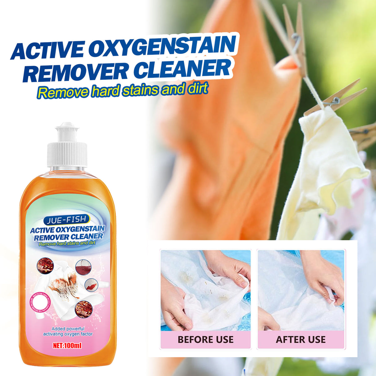 Clothes Stain Remover, Removes Stubborn Stains, Oil And Sweat Stains Laundry Cleaner - V.I.P Digital Presence