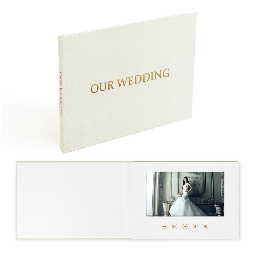 Multi functional commercial wedding video invitation letter linen material video brochure - V.I.P Digital Presence