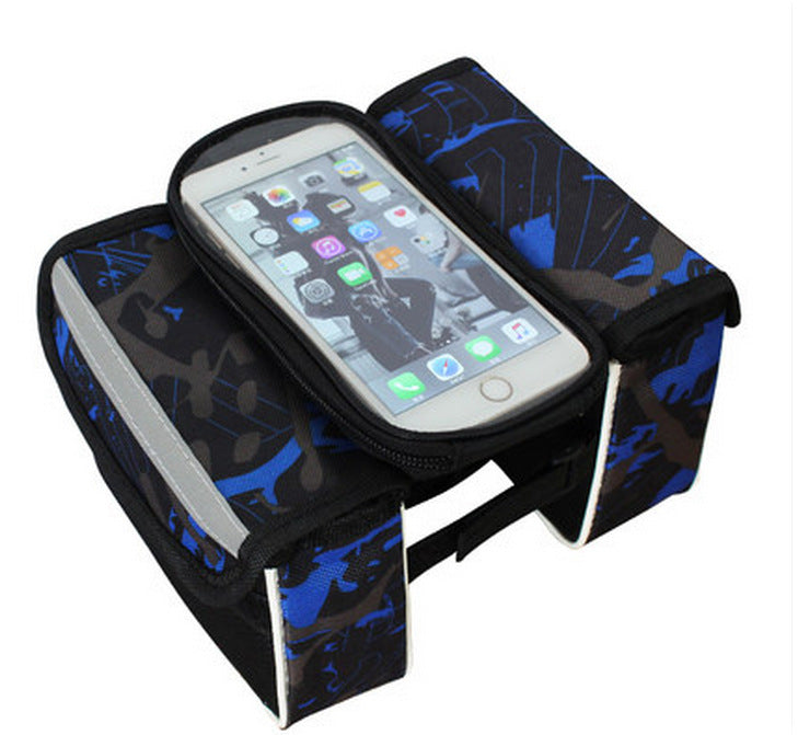 Bicycle Bag Mountain Bike Front Beam Bag Touch Screen Mobile Phone Bag Big Saddle Bag Frame Tube Bag Riding Equipment