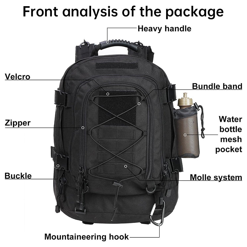 65L Men's Outdoor Tactical Backpack: large - capacity, ideal for hiking, camping, and travel. A military - style rucksack - V.I.P Digital Presence