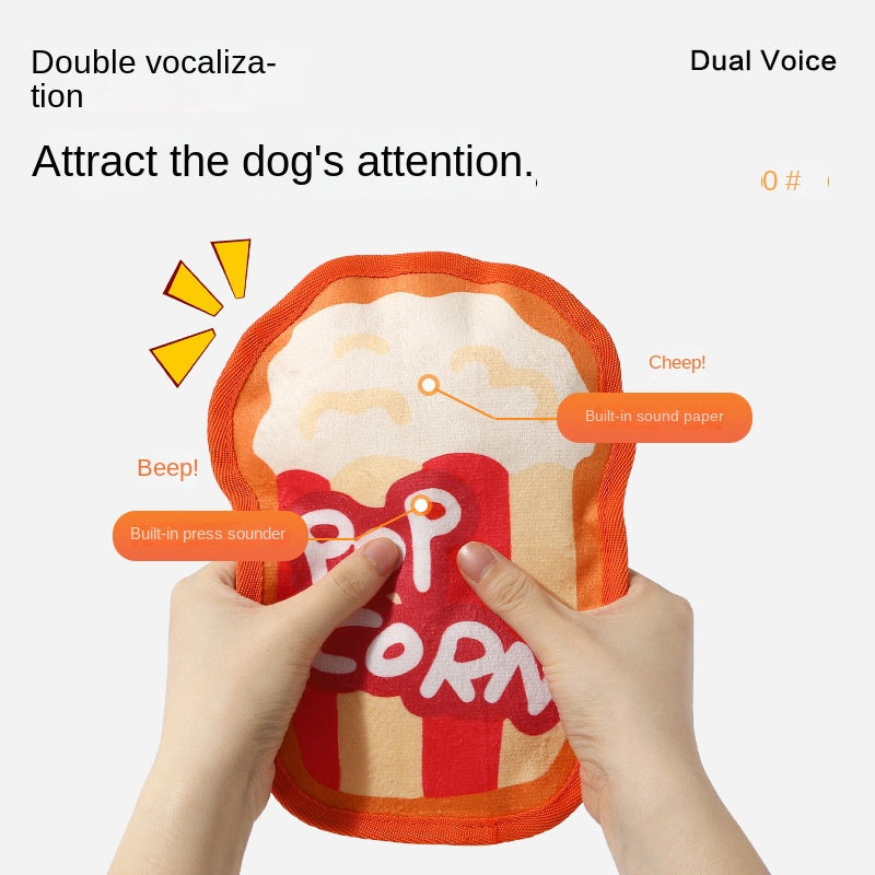 Durable Dog Toy for Chewing, Playing, and Teeth Cleaning - Fun Squeaky Anti-Boredom Design in Hamburger and French Fries Shapes for Small and Medium Dogs - V.I.P Digital Presence