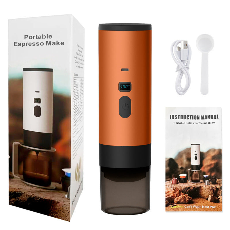 Portable Wireless 3-in-1 Espresso Maker, 7800mAh, Car/Home/Camping, Ground/Capsule Coffee. - V.I.P Digital Presence