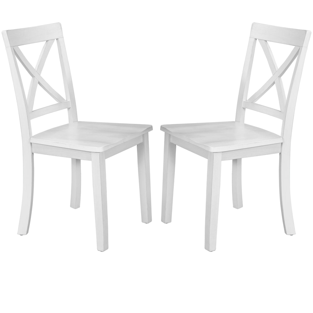 Orisfur 5 Pieces Dining Table and Chairs Set for 4 Persons Kitchen Room Solid Wood Table with 4 Chairs MDF + White + Solid Wood