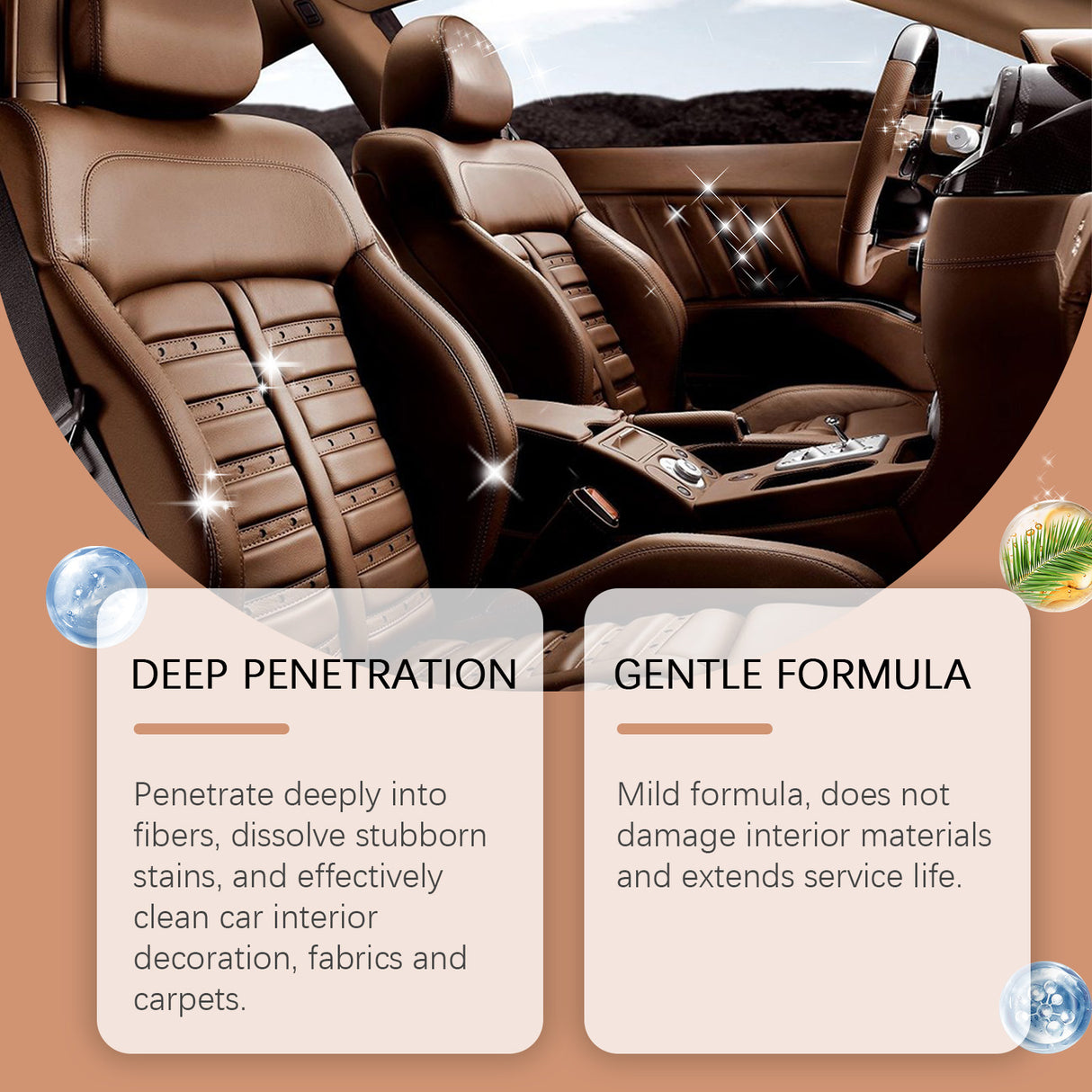 Car Interior Cleaning Agent, Leather Fabric Plastic Effective Cleaning And Stain Removal Cleaner - V.I.P Digital Presence
