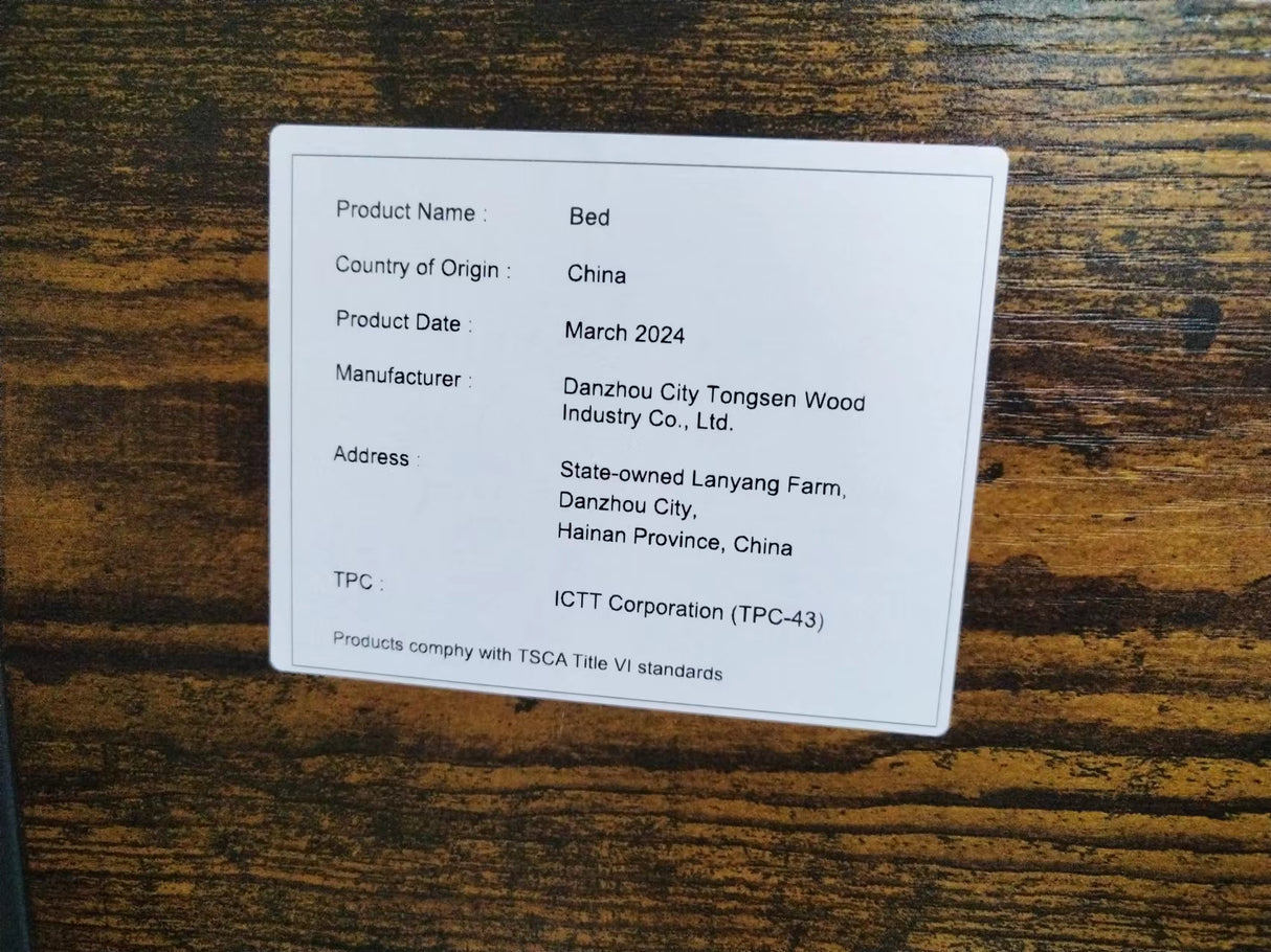 Bed frame with charging station full size, Rustic Brown, 83.1'' L x 56.1'' W x 39'' H - V.I.P Digital Presence