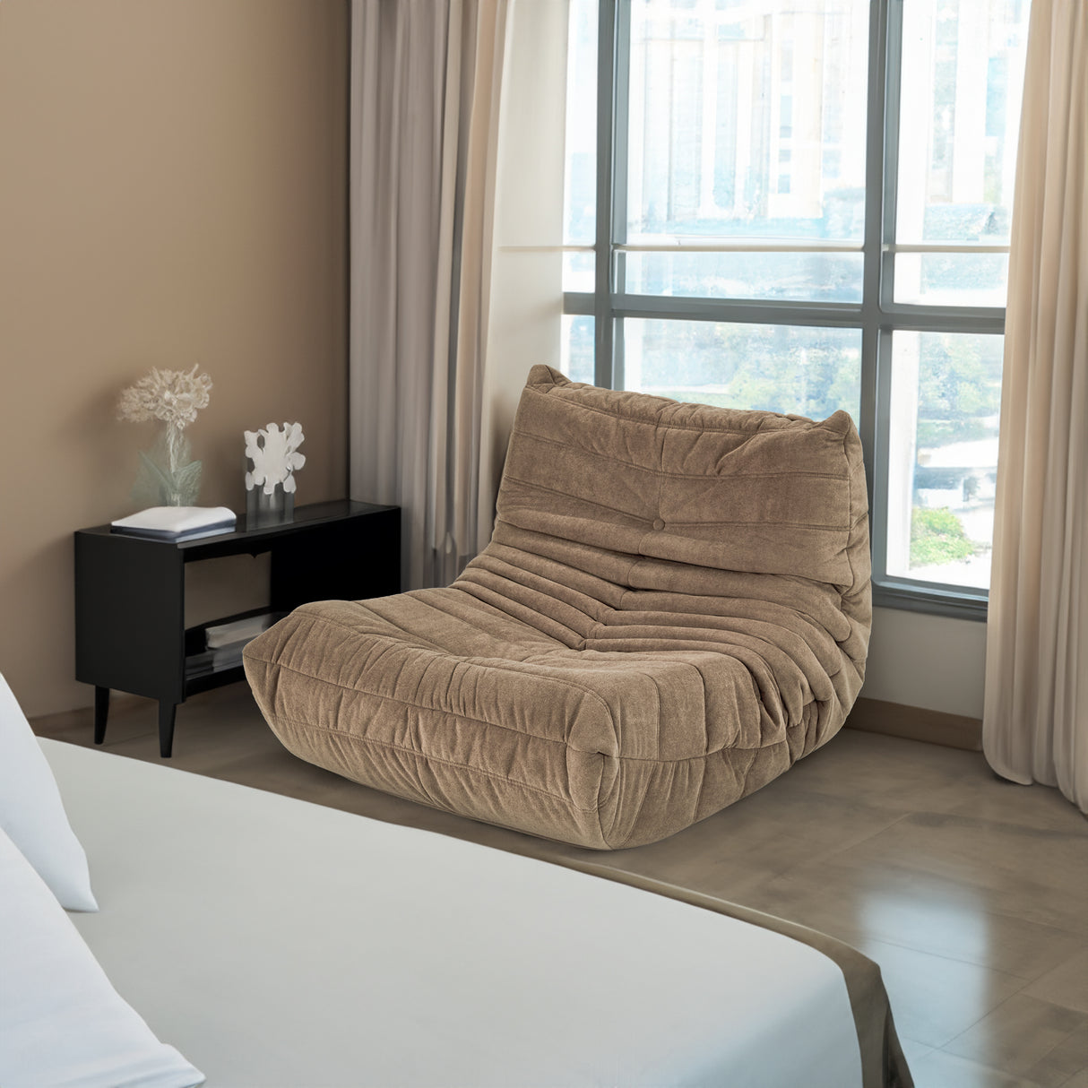 Floor sofa Bean Bag Chair for Adults Fireside Bean Bag Lounger Memory Foam Chair for Home, office, Apartment or Gaming Venue - V.I.P Digital Presence