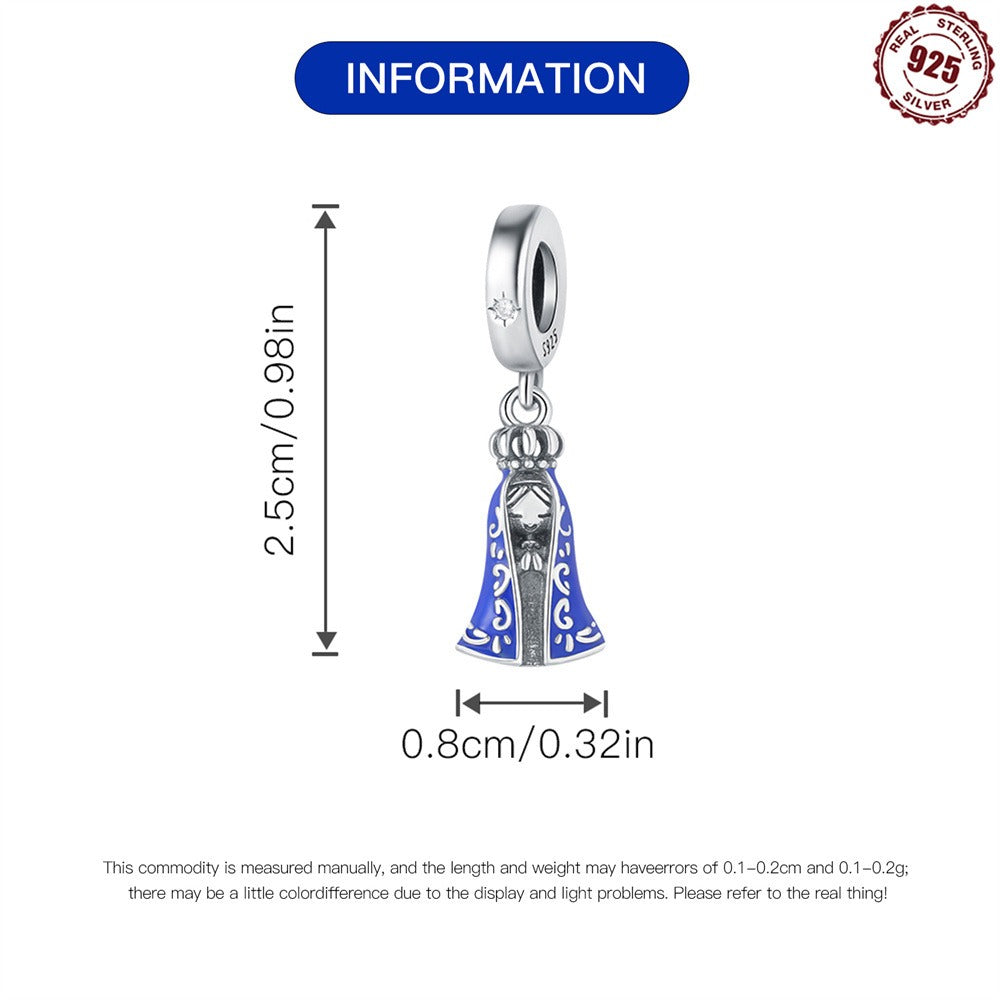 S925 sterling silver pendant beads, religious symbol, Virgin Mary pendant suitable for Pan family bead bracelet - V.I.P Digital Presence