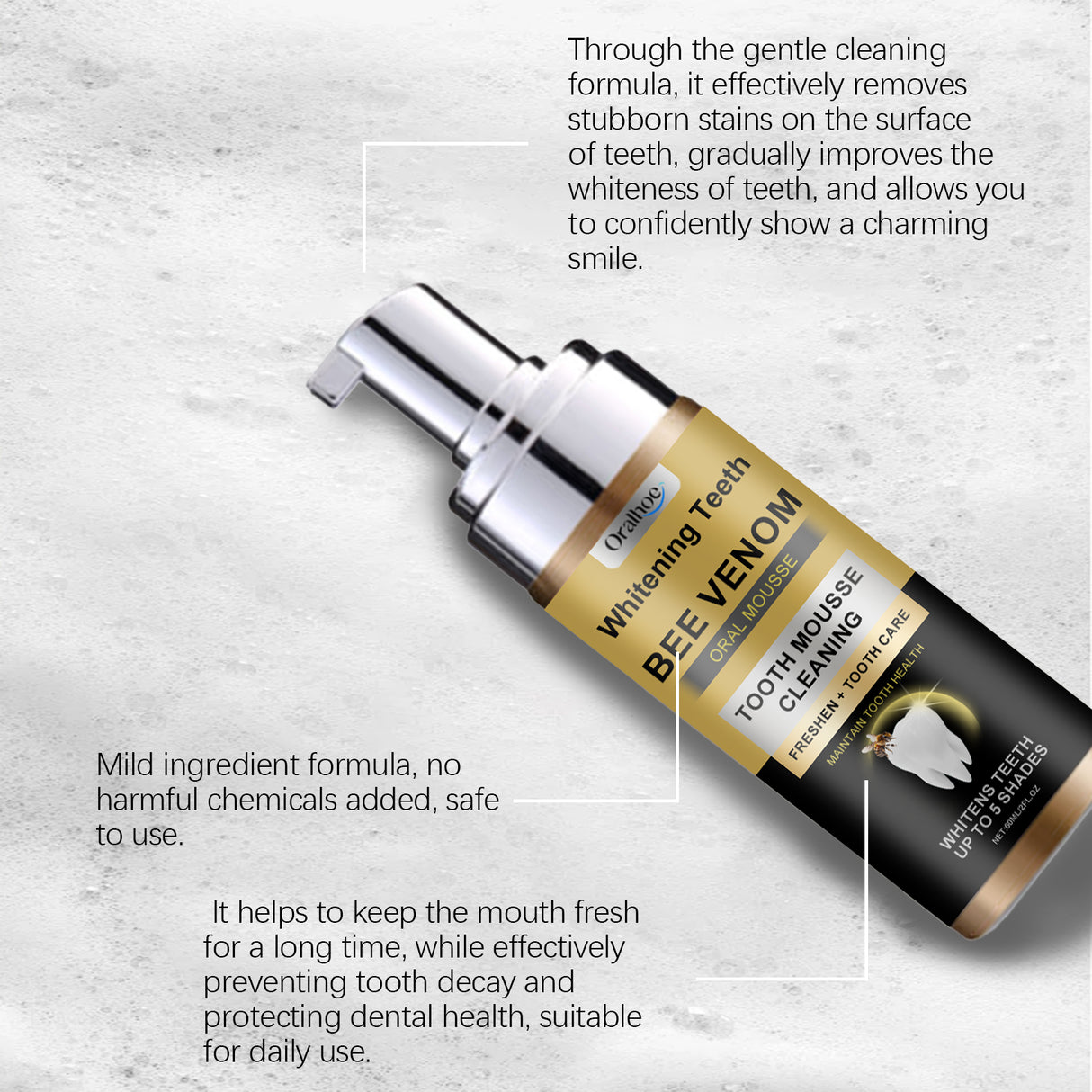 Teeth Cleaning Mousse Gently Cleans Teeth To Remove Odors, Stains And Grime Daily Beauty Mousse - V.I.P Digital Presence