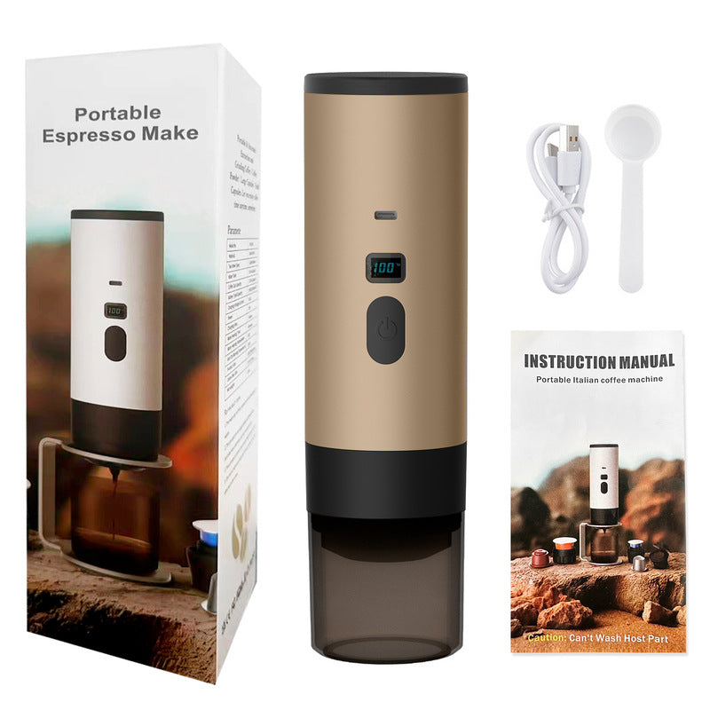 Portable Wireless 3-in-1 Espresso Maker, 7800mAh, Car/Home/Camping, Ground/Capsule Coffee. - V.I.P Digital Presence