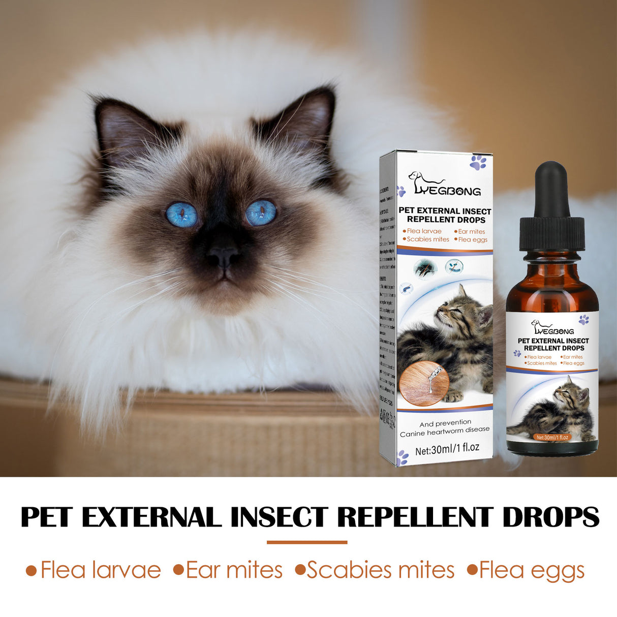 Pet Extracorporeal Insect Repellent Drops, Cats And Dogs Clean To Remove Ticks And Fleas Drops - V.I.P Digital Presence