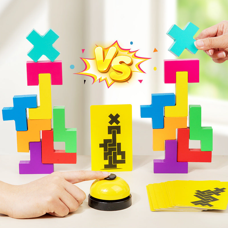 Wooden Russian building blocks for early childhood education, building block games, puzzle toys - V.I.P Digital Presence