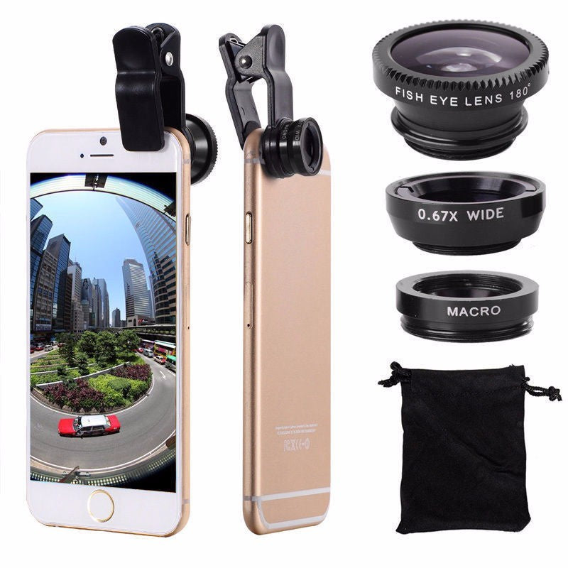 7in1 Phone Camera Lens Kit Fisheye Wide Angle Macro Lentes For iPhone 6 6s 7 8 Plus 5 5s Smartphone Tripod Bluetooth Shutter - V.I.P Digital Presence