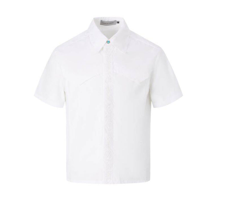 Embroidered short sleeved shirt men's loose shirt - V.I.P Digital Presence