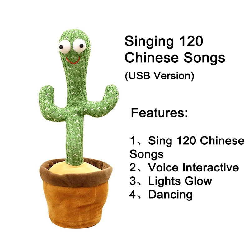 Dancing Cactus Electron Plush Toy Soft Plush Doll Babies Cactus That Can Sing And Dance Voice Interactive Bled Stark Toy For Kid - V.I.P Digital Presence