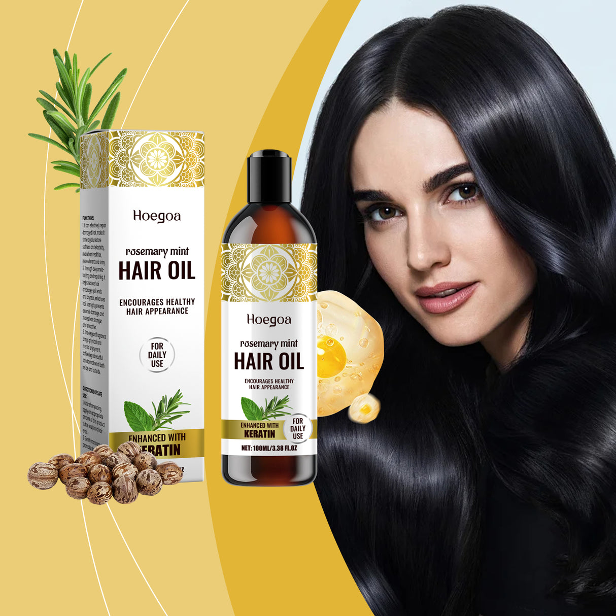Rosemary Mint Hair Care Oil Hydrating Hair Care Soft Nourishing Hydrating Daily Massage Hair Care Oil - V.I.P Digital Presence