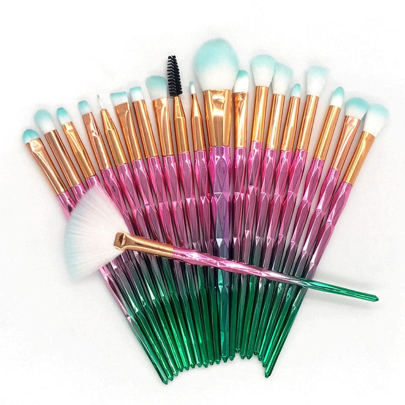 20 sets of diamond transparent handle eye shadow makeup brush multifunctional eye makeup tool - V.I.P Digital Presence