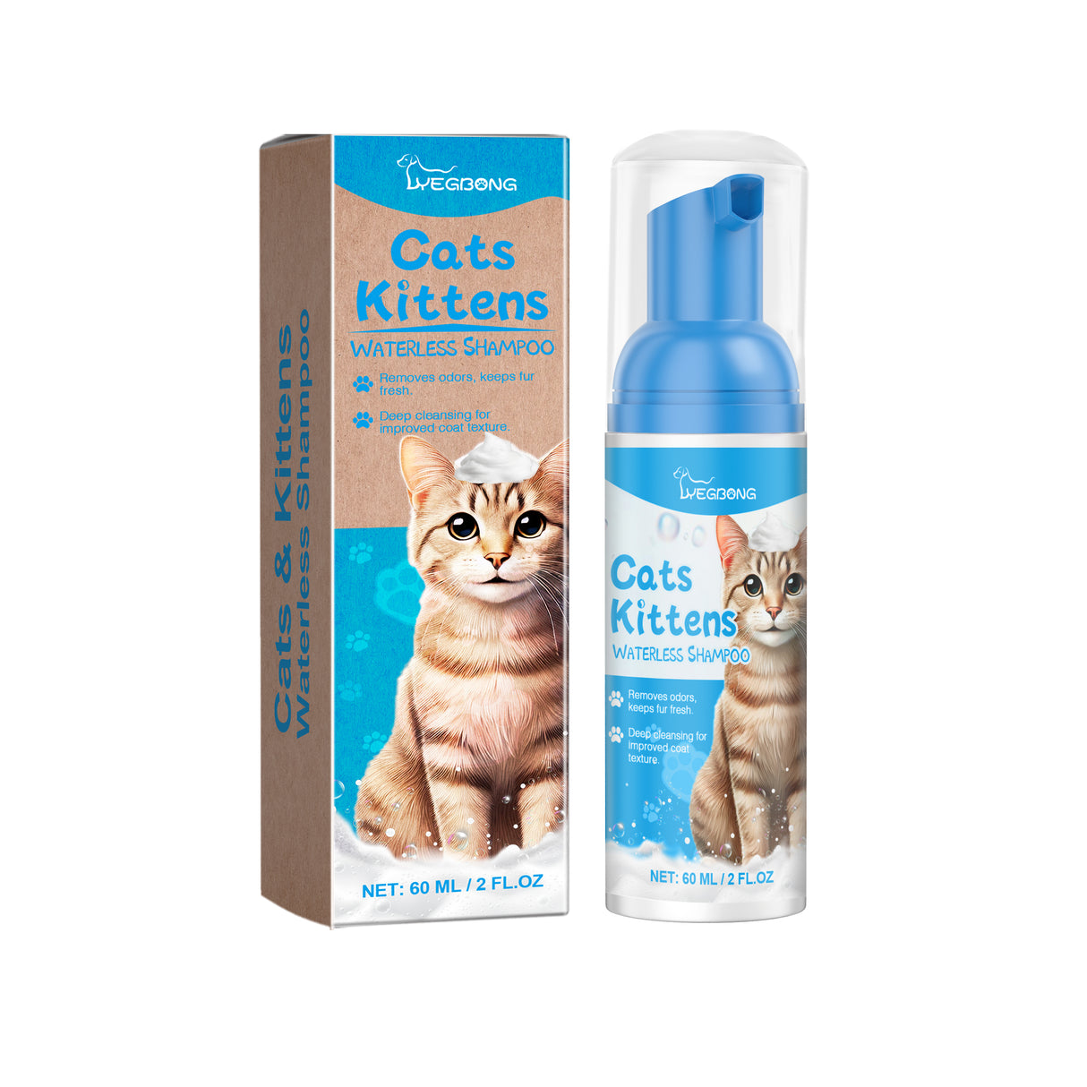 Cat Cleaning Mousse With Kitty Cleaning Foam Pet Care Gentle Non-Irritating Cleaning Mousse - V.I.P Digital Presence