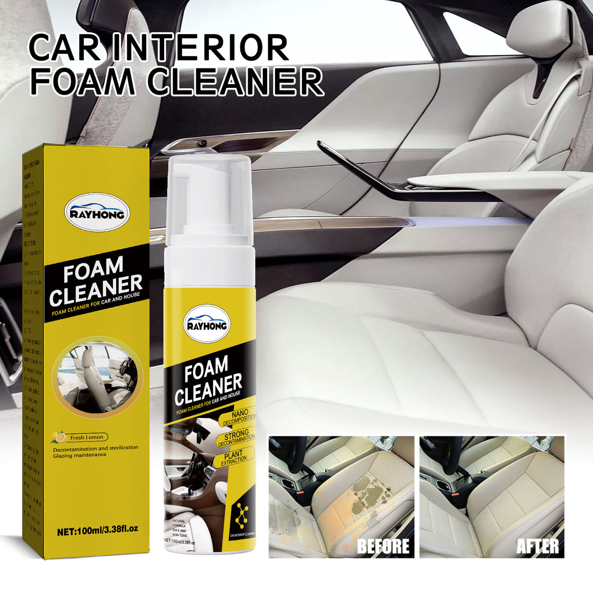 Car Interior Foam Cleaner, Interior Seat Instrument Panel Clean Dust And Polish Maintenance Refurbishing Agent - V.I.P Digital Presence