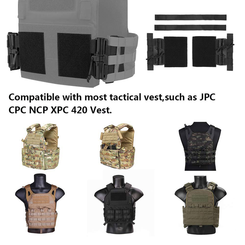 Tactical Vest Quick Release Buckle Set Single Point Molle Quick Removal Buckle Set with Hook and Loop Fastener for JPC CPC NCP X - V.I.P Digital Presence