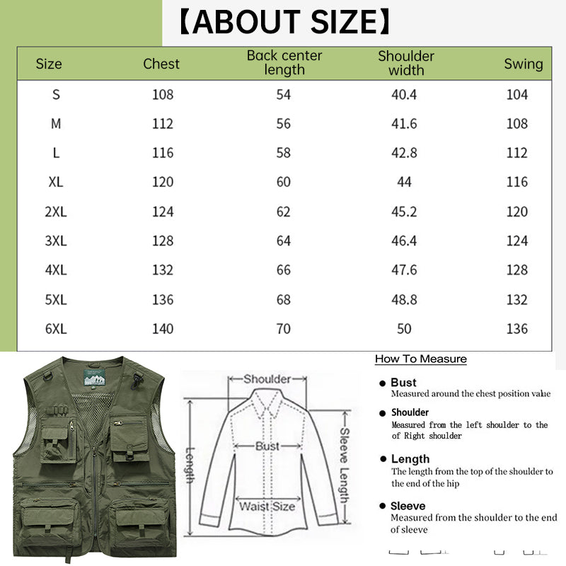 Men’s Summer Tactical Vest: 14-Pocket, Mesh, Ideal for Hiking, Fishing, Photography & Work - V.I.P Digital Presence