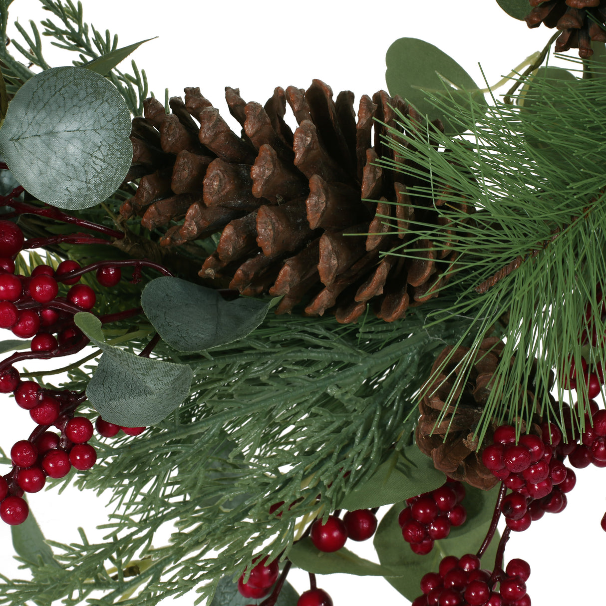 22" BERRY/EUCALYPTUS/PINECONE WREATH - V.I.P Digital Presence