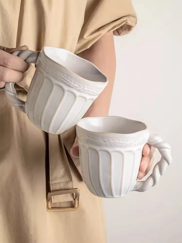 350MLCreative personality mug breakfast cereal milk cute ceramic cup daily household large-capacity insulated coffee oatmeal cup - V.I.P Digital Presence