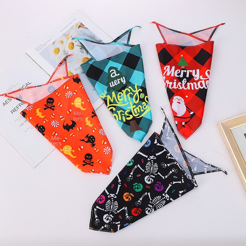 Pet Bandana for Dogs and Cats - Thanksgiving, Christmas, Halloween Pet Triangle Scarf Bib - V.I.P Digital Presence