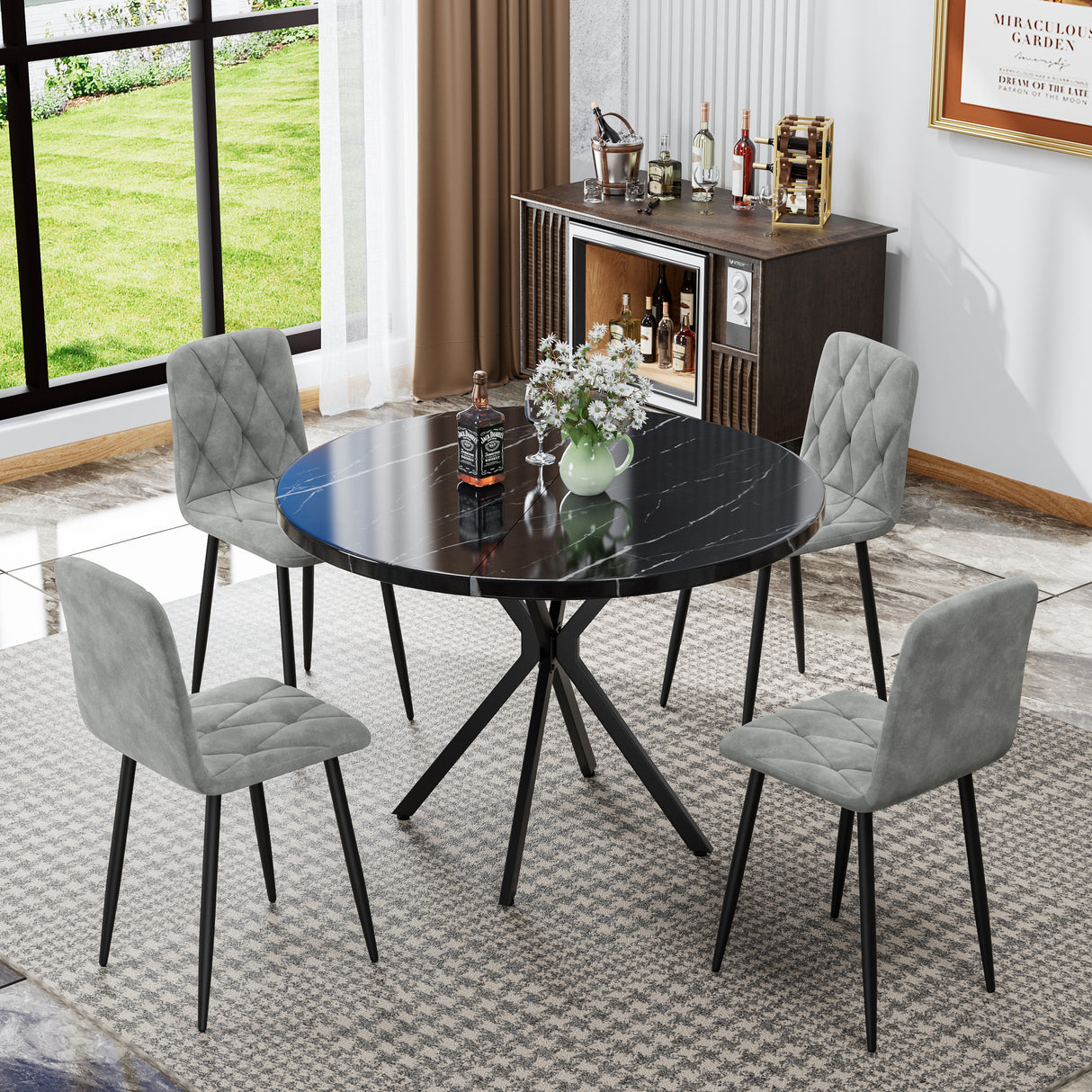 Dining Chairs Set of 4, Modern Kitchen Dining Room Chairs, Velvet Dining Chair Upholstered Cushion Seat and Sturdy Metal Legs - V.I.P Digital Presence