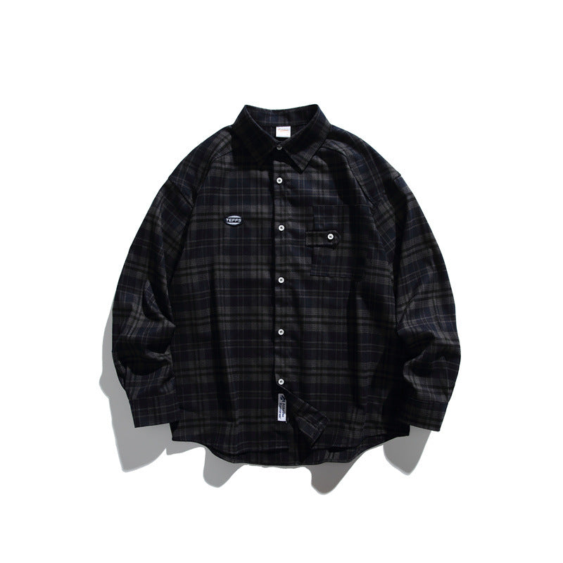 Loose casual checkered long sleeved shirt for men and women - V.I.P Digital Presence