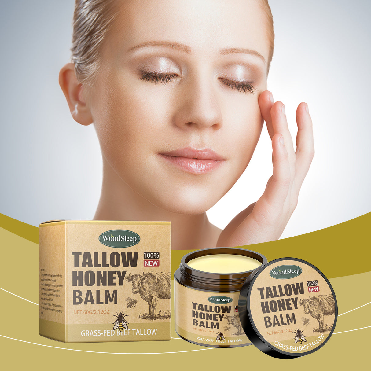 Tallow Honey Facial Moisturizer Hydrating Moisturizing Gentle Care Skin Cream