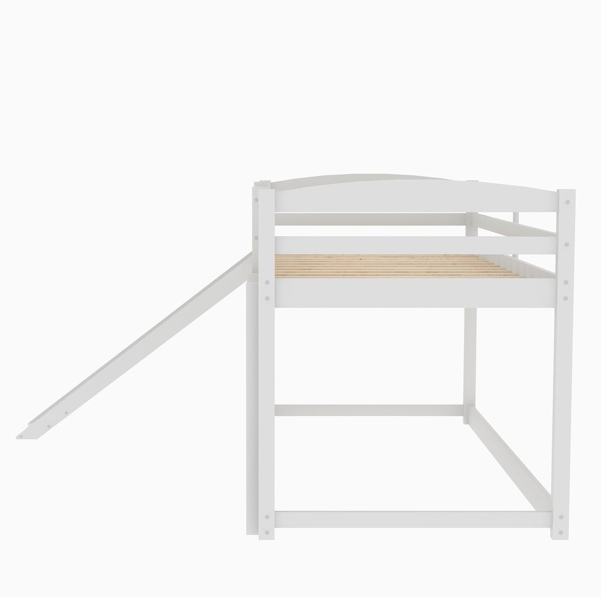 Twin over Twin Bunk Bed with Convertible Slide and Ladder White