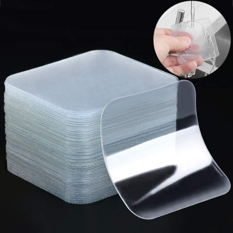 Multipurpose Transparent Traceless Removable Square Sticky Nano Gel Double Sided Adhesive Tape 6*6cm - V.I.P Digital Presence