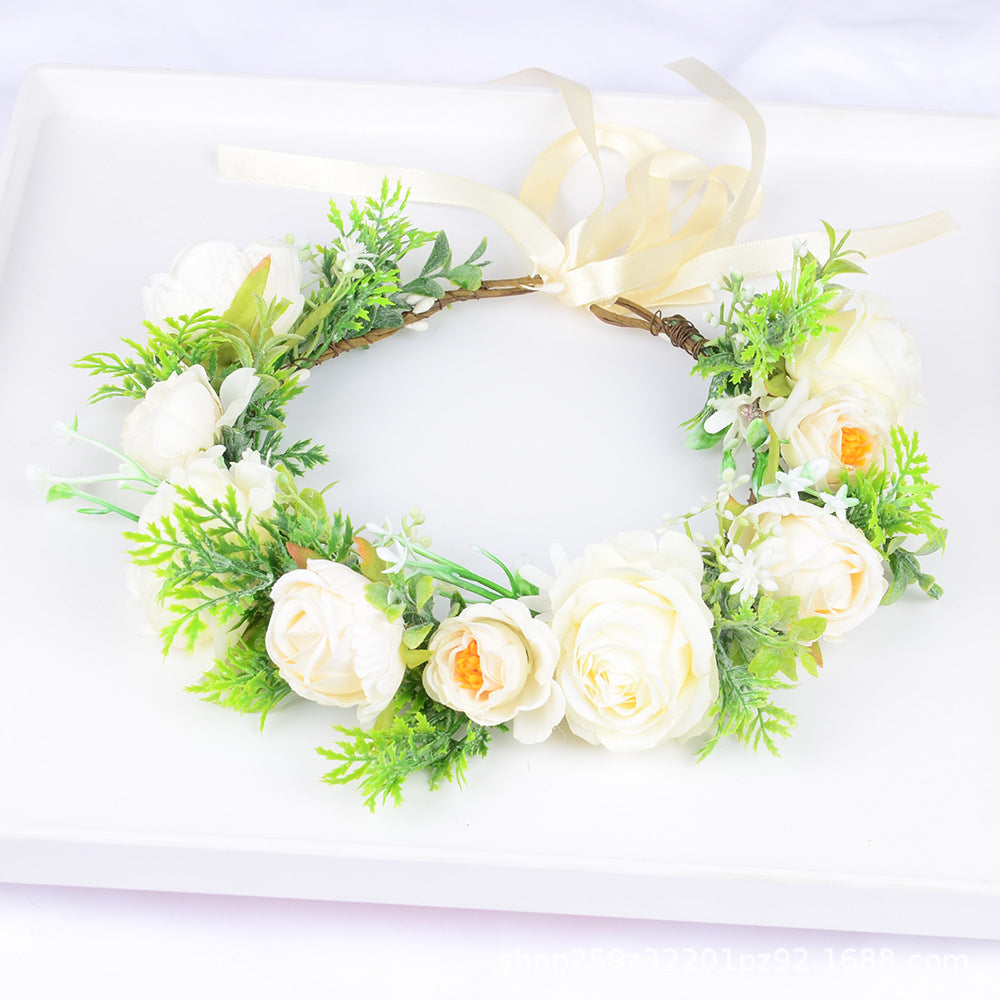 Hawaiian Wreath Bridal Fairy Simulation Starry Sky Flower Headwear Children's Photography Hair Accessories Hair Hoops - V.I.P Digital Presence