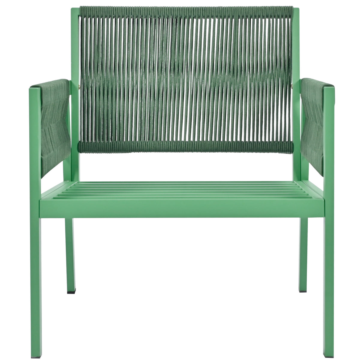 Outdoor Furniture with Tempered Glass Table, Set Deep Seating with Thick Cushion (Fluorescent Yellow & Green)