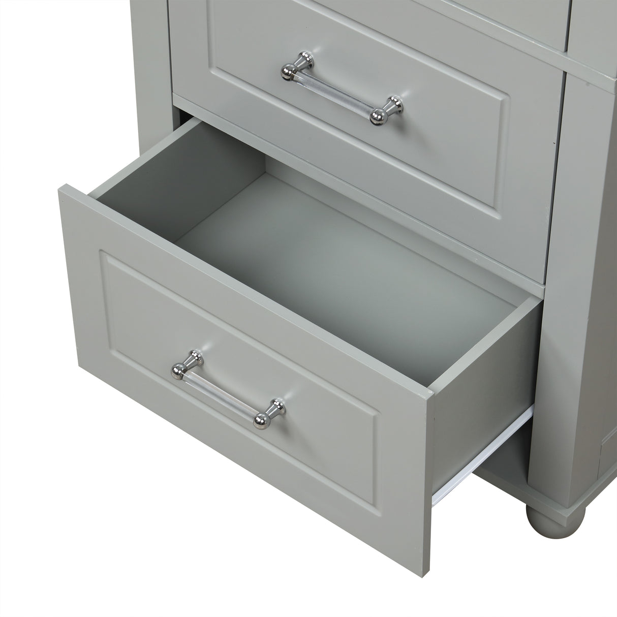 Tall Bathroom Storage Cabinet, Freestanding Storage Cabinet with Two Drawers and Adjustable Shelf, MDF Board , Grey - V.I.P Digital Presence